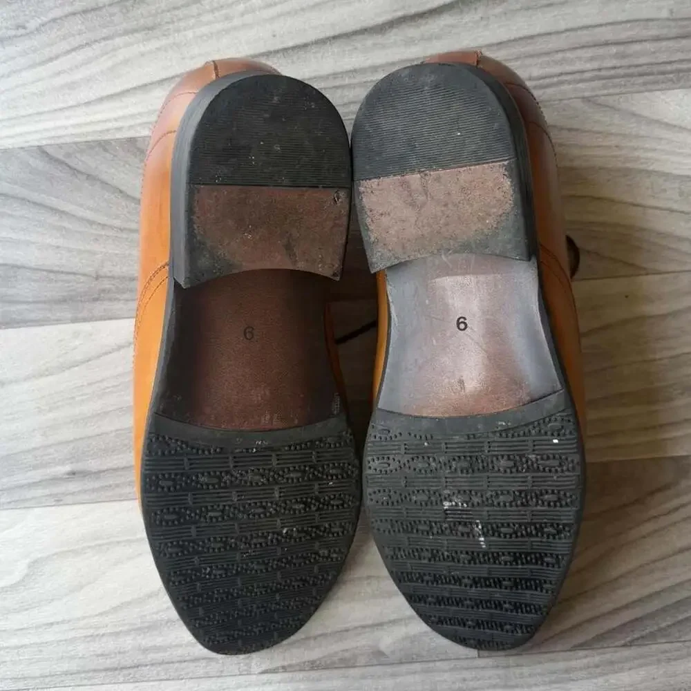 Vintage Tan Leather Oxford Dress Shoes Mens 9